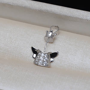 จี้เงินแท้ S925 รูปนางฟ้าสำหรับผู้หญิง งานแฮนด์เมด รูสำหรับไข่มุกขนาด 8-10 มม. อุปกรณ์ DIY สำหรับทำเครื่องประดับ กึ่งสำเร็จรูป 3302 อะไหล่เครื่องประดับ - Product Image 4