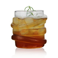 Verre à spirale créatif en verre transparent avec design ondulé pour cocktails, thés aux fruits, boissons froides, café – Prêt à offrir