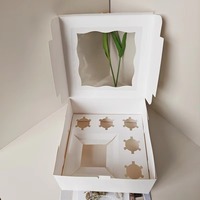 Boîte à gâteaux personnalisée à 2/5/8 cavités avec couvercle transparent pour cupcakes, desserts, pâtisseries, emballage de boulangerie, étanche, gaufrée, Cajas Para Tartas