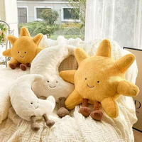 Bantal Boneka Matahari Senyum, Lembut, Empuk, Mainan Boneka Isi Dakron, Bantal Dekorasi Lucu untuk Ruang Tamu Sofa, Grosir Boneka, Hadiah Liburan untuk Anak Perempuan