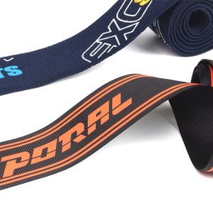 2.9Cm Bronzing Printed Elastic <b>Webbing</b> Tape Hair Ties Elastic Tape Custom Printed Elastic Band - Product Image 6