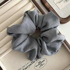 Bandeau en coton et lin coréen de grande taille, accessoires de cheveux d'art en tissu doux de couleur unie pour dames - Product Image 5
