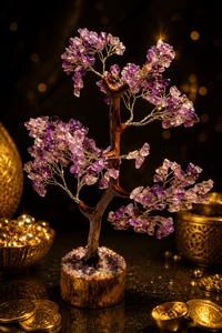 Amethyst <b>Crystal</b> <b>Tree</b> Handmade Gemstone Chip Blossom Decor Feng Shui Desk Ornament Home Gift - Product Image 2