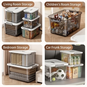 <span class=keywords><strong>Caja</strong></span> de Almacenamiento Cuadrada Extra Grande de Plástico con Tapas, Diseño Plegable, Capacidad de 10-20L, para Organización del Hogar - Product Image 4