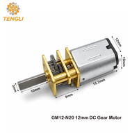 Moteur à engrenages miniature DC Tengli GM12-N20, réduction élevée 1000:1, ultra-basse vitesse 5 tr/min, brosse métallique pour articulation de robot de précision