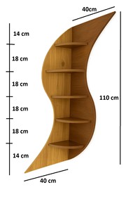 Étagères d'angle suspendues en bois uniques, étagère flottante pour mur - Product Image 4