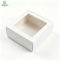 Mini boîtes en papier rigides rectangulaires avec fenêtres transparentes, revêtement UV, personnalisables pour l'emballage de gâteaux et de bonbons