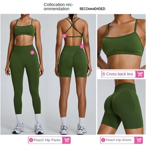 <span class=keywords><strong>Soutien</strong></span>-<span class=keywords><strong>gorge</strong></span> de <span class=keywords><strong>sport</strong></span> sans couture à maintien élevé, dos croisé, style européen et américain, pour femme, en Spandex/Nylon, couleur unie, pour le yoga, de la marque Under Lulu Custom - Product Image 3