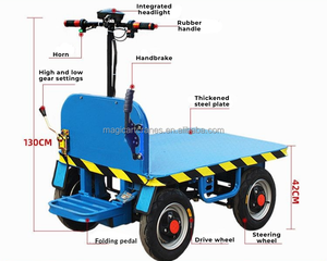 Nouveau chariot de transport de marchandises à plateforme électrique 2026, chariots à plateau motorisés, chariot à main pour le transport de marchandises - Product Image 3