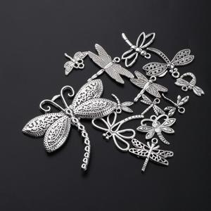 13 pièces Tibet argent libellule breloques pendentifs fabrication de bijoux résultats 15-65mm - Product Image 3