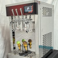 Machine à crème glacée molle multifonctionnelle de table, 3 saveurs, en acier inoxydable, équipement pour yaourt glacé pour restaurant