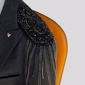 Toppe per cappello da sposa di Halloween in feltro di feltro resistente all'acqua stile etnico grande catena di lusso a spalla - Product Image 5