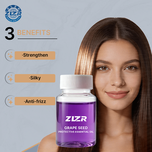 Sérum Capillaire Naturel Bio à l'Huile de Pépins de Raisin, Végétalien, Réparateur, au Gingembre, Acide Hyaluronique, Menthe Poivrée, Vitamines Capillaires Sans Rinçage, Kératine et Acides Aminés - Product Image 1