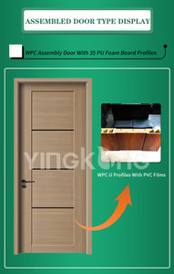 Nouvelles portes WPC Yingkang avec verre, écologiques, durables, à assembler, avec grain de bois pour appartement - Product Image 5