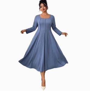 Plus Size High Collar Dress - New Trend Long Sleeve Maxi Plus Size High Collar Dress - New Trend Long Sleeve Maxi