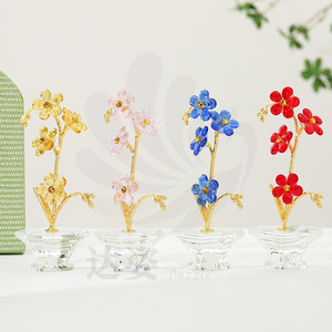Ornements floraux en verre cristal « Ne me quitte pas », décorations artistiques faites à la main pour cadeaux, cadeau d'anniversaire - Product Image 1