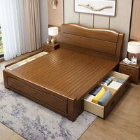 Mobilier Moderne Contemporain Cadre de Lit Double Antique King Size Vente en Gros Bois Massif avec Rangement Style Chinois