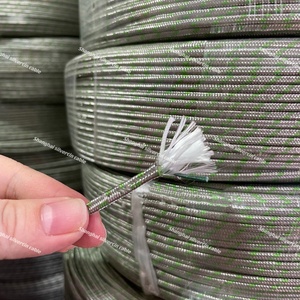 Fil de thermocouple de type K <span class=keywords><strong>Double</strong></span> isolation en fibre de verre <span class=keywords><strong>plat</strong></span> avec câble thermocouple global en tresse d'acier inoxydable - Product Image 3
