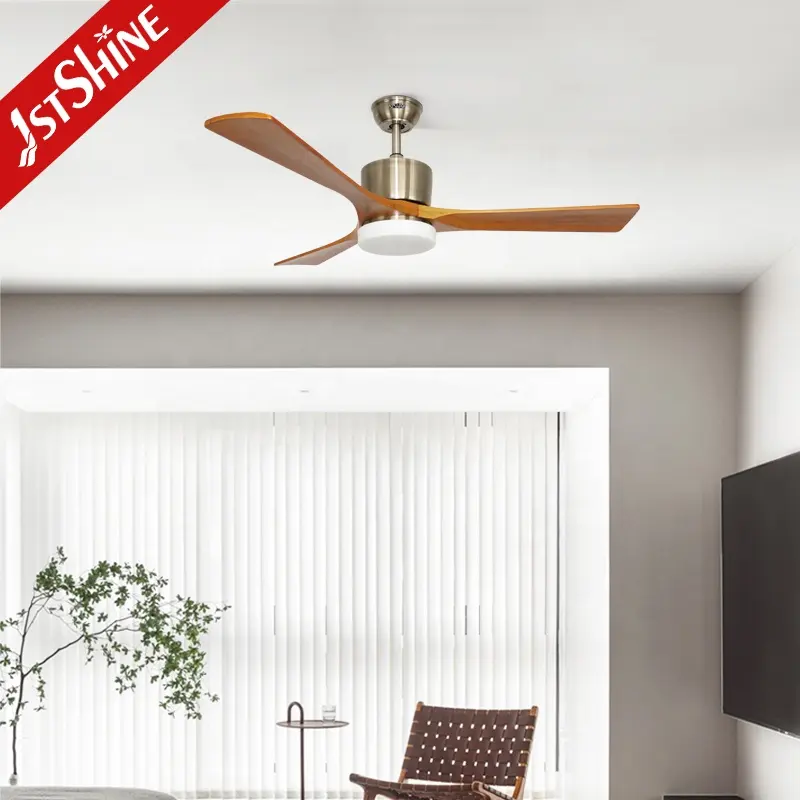 1stshine plafond ventilateur 3 bois lames LED économie d'énergie faible watt ventilateur de plafond lampe
