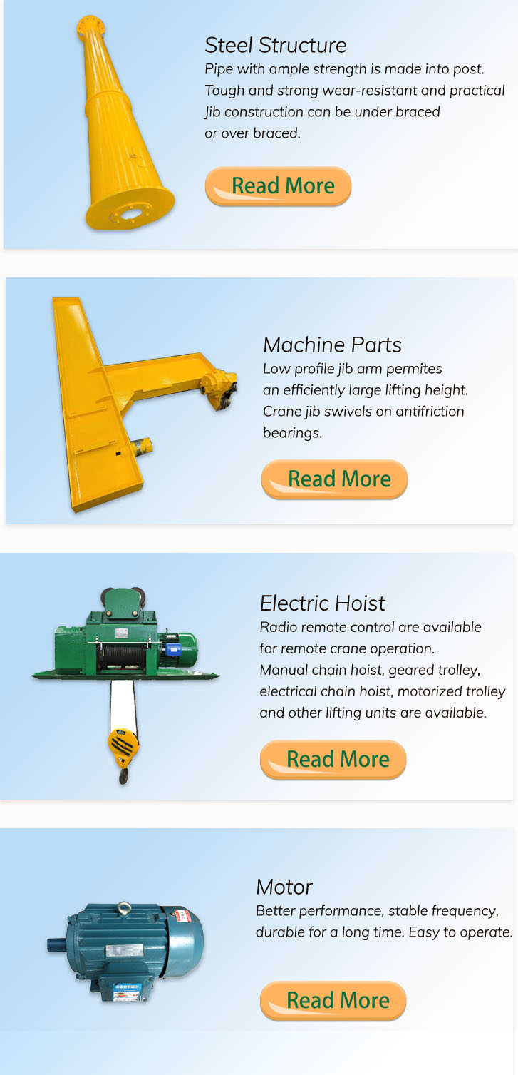 高性能の無線リモート・コントロール カスタマイズされた機構の壁走行のジブ クレーン