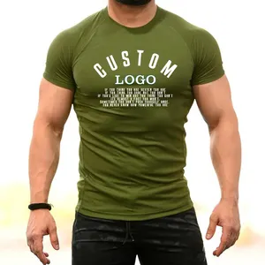 Oem Oversized Gym T Shirt Elastic Cotton Spandex Plain Training Fitted Tshirt Custom Muscle Fitness Mens Slim Fit Sport T Shirts