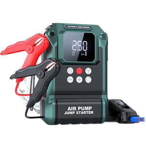 27000mAh Green & Black <b>Jump</b> <b>Starter</b> Tire Inflator 150PSI 4000A Smart Clamps Type-C for Car Truck SUV - Product Image 1