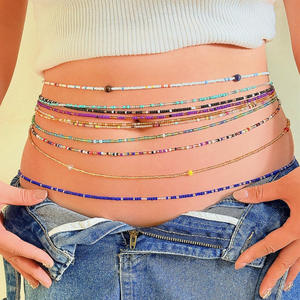 अफ्रीका के लोचदार बीज बिकनी बॉडी पेट श्रृंखला रंगीन अफ्रीकी क्रिस्टल कमर की वयस्क शरीर श्रृंखला - Product Image 1