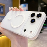 Funda Magnética Transparente Mate Ultrafina para iPhone 17 Air 16 15 14 13 12 11 Pro Max XR XS, Resistente a Impactos, Carga Inalámbrica, Carcasa Rígida de PC