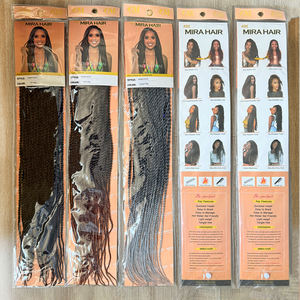 Vendeur Dropshipping Pas Cher Pré Bouclé 22 "Tresses Torsadées Sénégalaises Crochet Extension de Cheveux Synthétiques Mini <span class=keywords><strong>Mambo</strong></span> Boîte Tresses Tordues - Product Image 2
