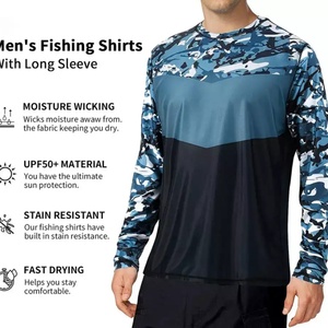 T-shirts personnalisés pour hommes 100% polyester, UPF 50+, séchage rapide, chemise de pêche et de randonnée, chemises camouflage - Product Image 2