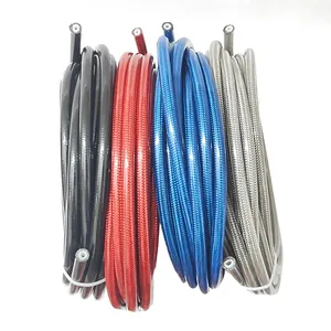 1M/3M AN4 AN6 AN8 AN10 AN12 Braided Fuel Oil Line Stainless Steel PTFE Gasoline Brake Hose Fuel Oil Line Oil Cooler Hose Pipe