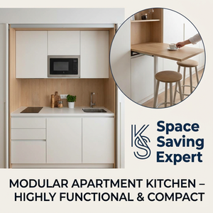 Cucina Modulare in Stile Scandinavo Moderno con Finitura in <span class=keywords><strong>Legno</strong></span> Chiaro e Bianco, Servizi di Progettazione Gratuiti Inclusi - Product Image 3