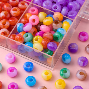 Acrylic Transparent Stained <b>Large</b> Hole Round <b>Beads</b> Loose For Bracelet Making DIY Jewelry Accessories Material - Product Image 3