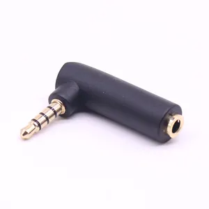 90 Degree Right Angled 3.5mm Male to Female 4 Pole Adapter Converter Headphone Audio Microphone Jack Stereo Plug Connector