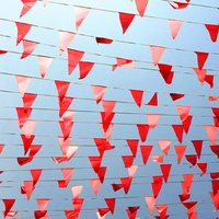 Guirlande de fanions multicolores, drapeaux de fête d'anniversaire, de grand ouverture, de Noël, décoration, guirlande de drapeaux rouges