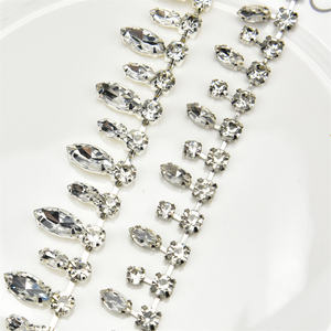 Cadena de diamantes de imitación de cristal transparente, adorno de borlas cortas, accesorios de ropa, apliques de cristal de ojo de <span class=keywords><strong>caballo</strong></span> <span class=keywords><strong>blanco</strong></span>, decoración de zapatos artesanal - Product Image 5