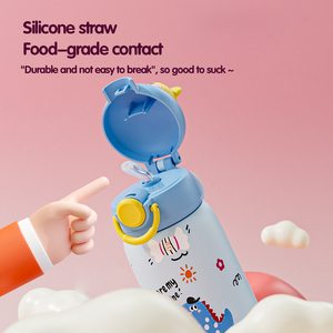 Thermos original à impression 3D de haute qualité, motif de dessin animé, tasse à <span class=keywords><strong>eau</strong></span> portable pour étudiants, créative, mignonne, pipette pour enfants, 600 ml - Product Image 4
