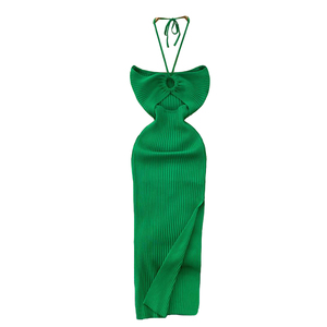 Venta al por mayor Fairy Sweet Slim Fit Tight Knit <span class=keywords><strong>Dress</strong></span> Colgando Cuello Fuera del Hombro Fiesta Sexy Slit Falda Larga - Product Image 1