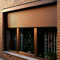 Portes Roulantes Électriques en Verre Modernes pour Bâtiments Commerciaux et Hôtels, Surface Finie, Résistantes au Vent et aux Vols