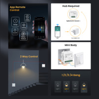 Interrupteur tactile intelligent 2 voies sans neutre 10A PC/ABS pour l'automatisation des bâtiments commerciaux américains Smart Life
