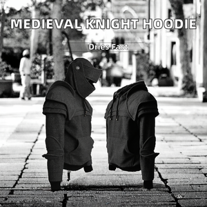 Disfraz de Halloween para Hombre, Sudadera con Capucha 3D con Cremallera de Caballero Medieval Vintage, Sudadera con Capucha de Guerrero Soldado con Máscara y Armadura - Product Image 2