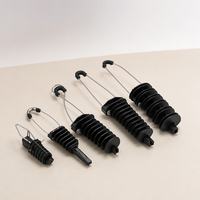 Kit d'accessoires de télécommunications pour câble à fibre optique FTTH en plastique et aluminium : Serre-câble de tension, Embout de terminaison de type cale, Fixation d'ancrage pour poteau aérien