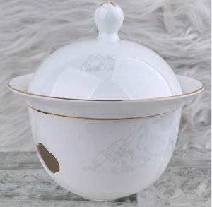 Service de vaisselle chinois, décor paysage montagneux, bordure dorée à la main, vaisselle de luxe pour hôtel, mariage, banquet, restaurant - Product Image 5