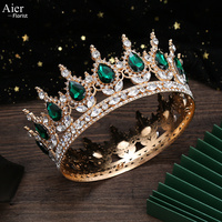 Aierflorist Nouveau Design 13.5*6cm Big king Crown avec Diamants ou Fleur Décoration Diadème ou Couronne de Décoration de Gâteau