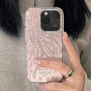 Tendance Design <span class=keywords><strong>rose</strong></span> <span class=keywords><strong>Rose</strong></span> Plume Fil Téléphone étui pour <span class=keywords><strong>iphone</strong></span> 15 Pro Max 17 16 14 13 12 <span class=keywords><strong>11</strong></span> Élégant Givré Antichoc Couverture - Product Image 4