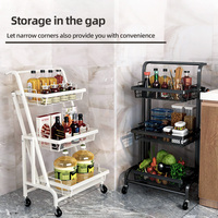 Chariot pliable multifonctionnel avec étagère de rangement, chariot utilitaire réglable, panier détachable, accoudoir, 3 niveaux, écologique