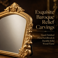 Miroir de maquillage mural, cadre en bois vintage doré antique, miroir de vanité peint par pulvérisation pour chambre à coucher, salle de maquillage, hôtel, salon