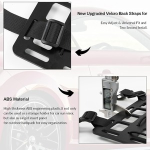 Organisateur de pare-soleil de voiture, panneau MOLLE en ABS, planche de rangement tactique pour gadgets d'intérieur de véhicule - Product Image 1