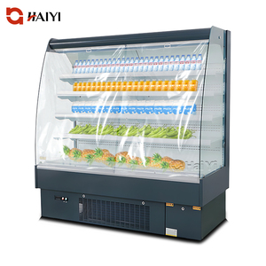 Exhibidor de Verduras con Cortina de Aire para Supermercado, Refrigerador Abierto Multideck para Bebidas, Exhibidor Abierto de Acero Inoxidable para Refrescos - Product Image 3