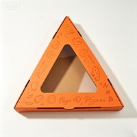 Boîtes d'emballage pour tranches de pizza en gros, boîtes à pizza triangulaires avec fenêtre transparente, boîte en papier de qualité alimentaire pour pizza